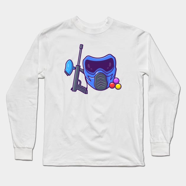 Paintball Cartoon Long Sleeve T-Shirt by Catalyst Labs